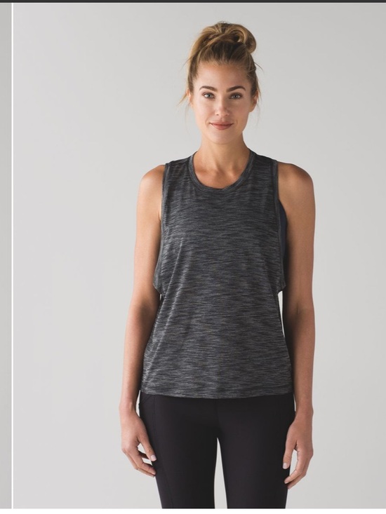 lululemon athletica Tops - #206 Lululemon Cardio Squad Tank II Heathered Black Size 6 EUC